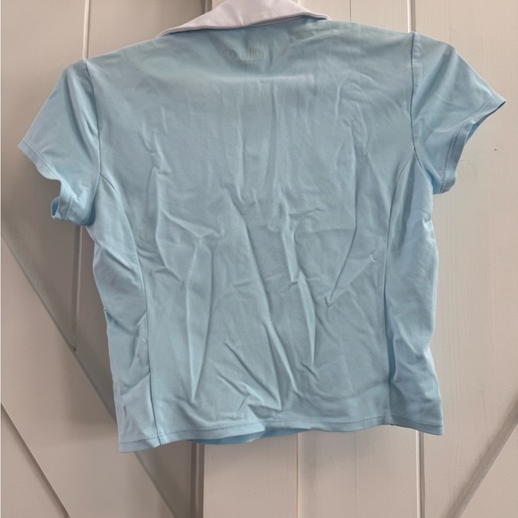 Lilly Pulitzer Luxletic x Meryl Imara Crop Polo UPF50+ Hydra Blue - Picture 6 of 6